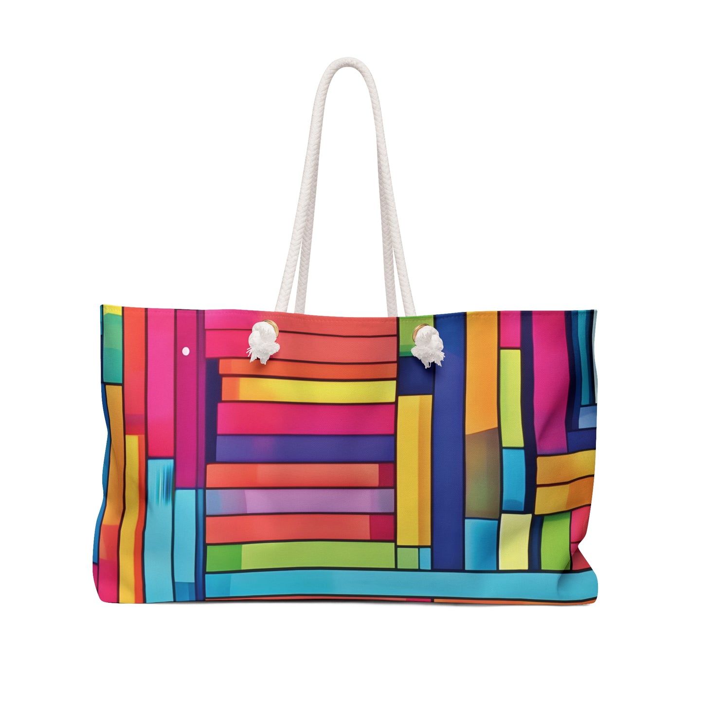 Colorful Geometric Stained Glass Pattern Weekender Bag | Rainbow Travel Tote | Mom Gifts