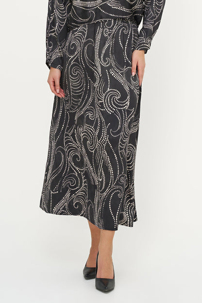 Women's Printed Woven Pull-On Flowing Skirt