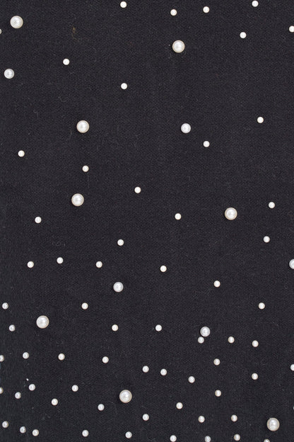 Women's Knit Pull-On Straight Skirt with Pearl Details