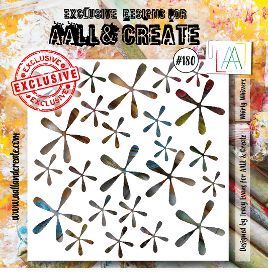 AALL and Create 6"x6" Stencil - #180 - Whirly Whizzers