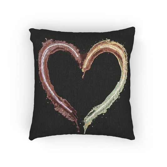 Iridescent Brushstroke Heart Pillow | Woven Pillow