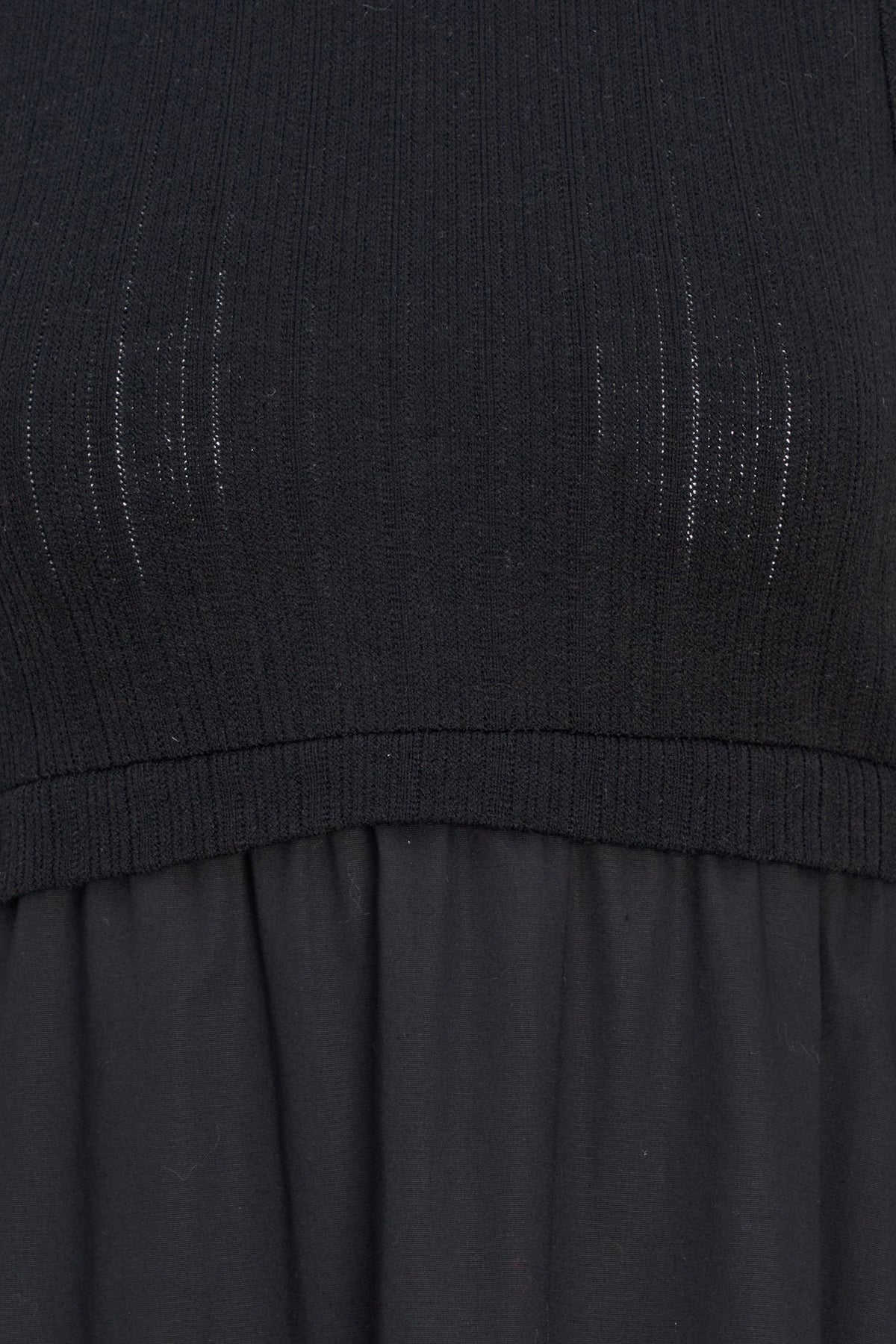 Women's Sleeveless Mock-Neck Dress In a Knit & Woven Combo, Featuring a Knit Top & Woven Bottom