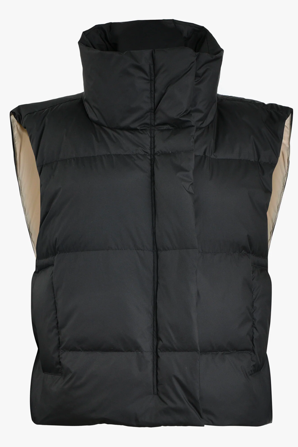 Sofie Black High-Neck Vest with Pockets