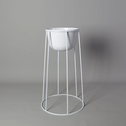Nura White Raised Metal Pot Planter 2.5’
