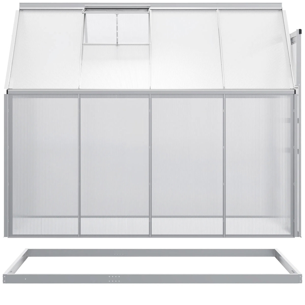 6' × 8' × 6.5' Walk-In Polycarbonate Greenhouse – Sliding Door, Base & Adjustable Roof Vent ( United States & Canada Delivery Only)