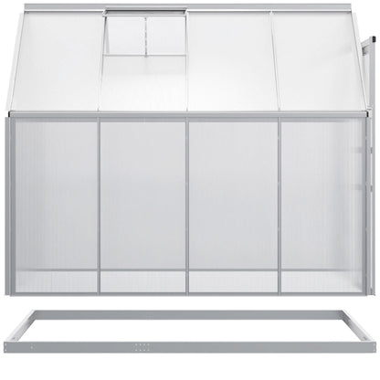 6' × 8' × 6.5' Walk-In Polycarbonate Greenhouse – Sliding Door, Base & Adjustable Roof Vent ( United States & Canada Delivery Only)