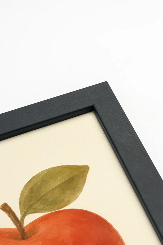 POMME ROUGE, Oeuvre sur toile rigide, encadré Noir (collective)