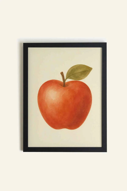 POMME ROUGE, Oeuvre sur toile rigide, encadré Noir (collective)