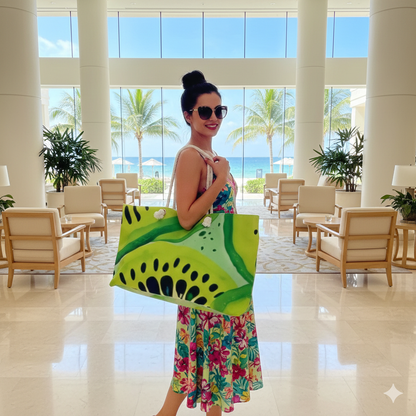 Kiwi Slices Weekender Bag | Tropical Fruit Beach Tote | Busy Mom Carryon
