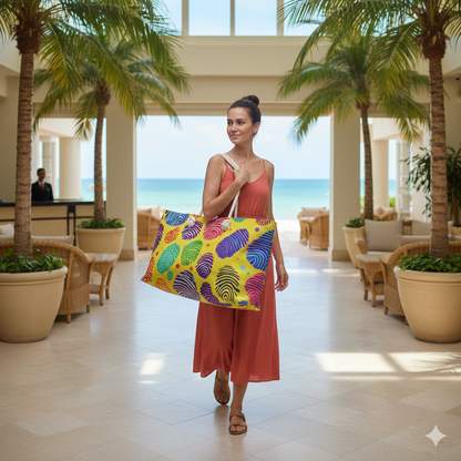 Rainbow Fingerprint Pattern Weekender Bag | Colorful Travel Tote | Busy Mom Gift