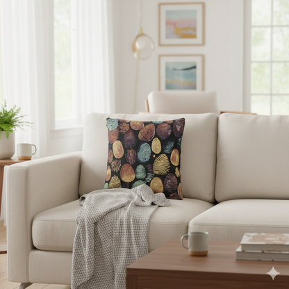 Abstract Pebble Tapestry Woven Pillow | Multicolor Stone Pattern Throw Cushion - AURABAGS SHOP