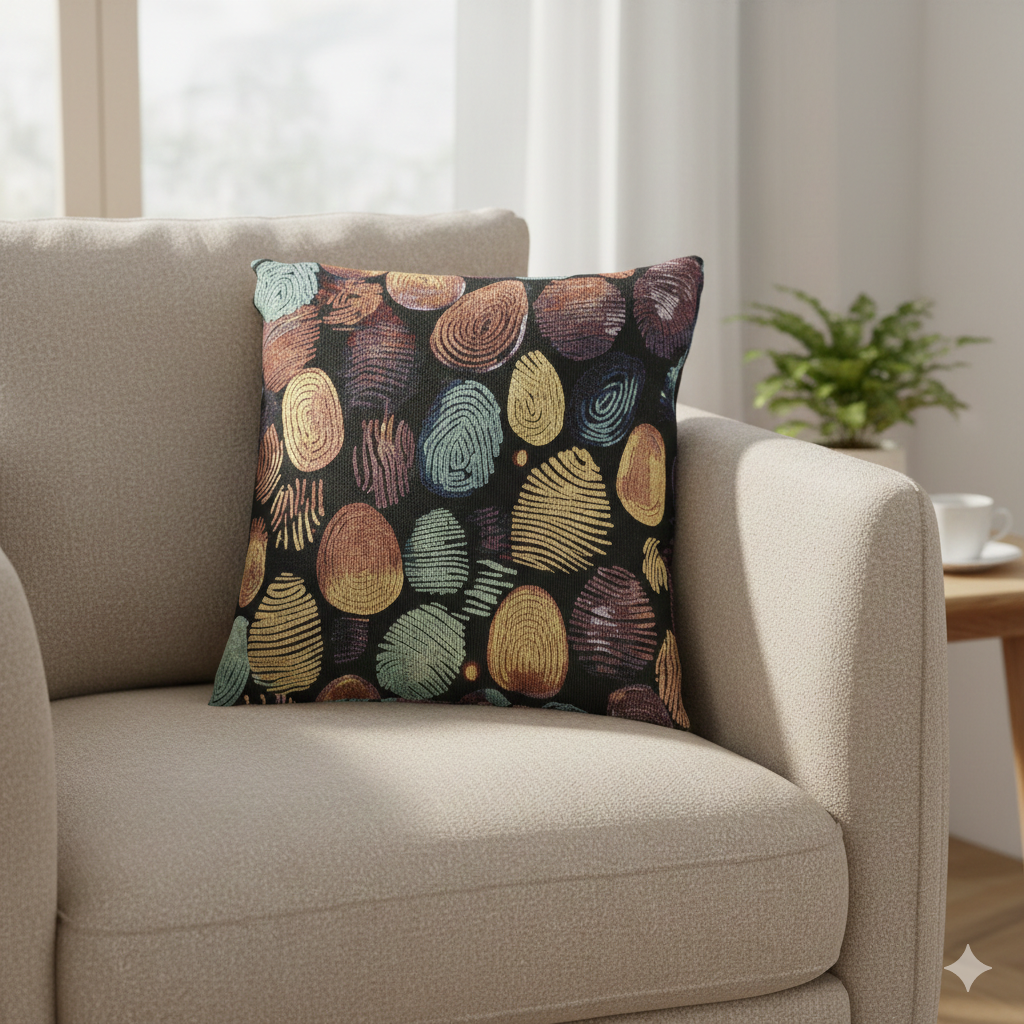 Abstract Pebble Tapestry Woven Pillow | Multicolor Stone Pattern Throw Cushion - AURABAGS SHOP