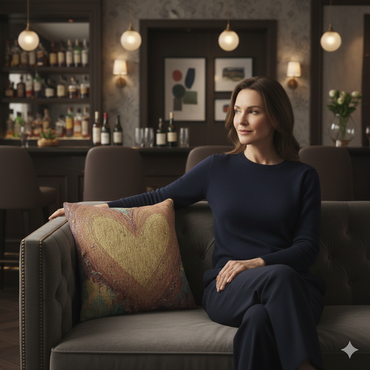 Rustic Heart Woven Pillow | Boho Farmhouse Throw Pillow