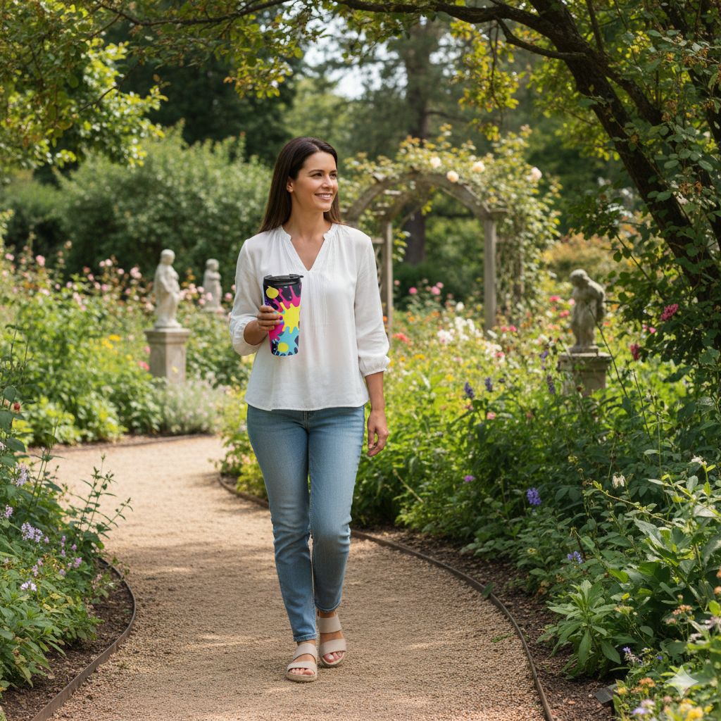 Neon Paint Splatters Stainless Steel Travel Mug | Colorful Splash