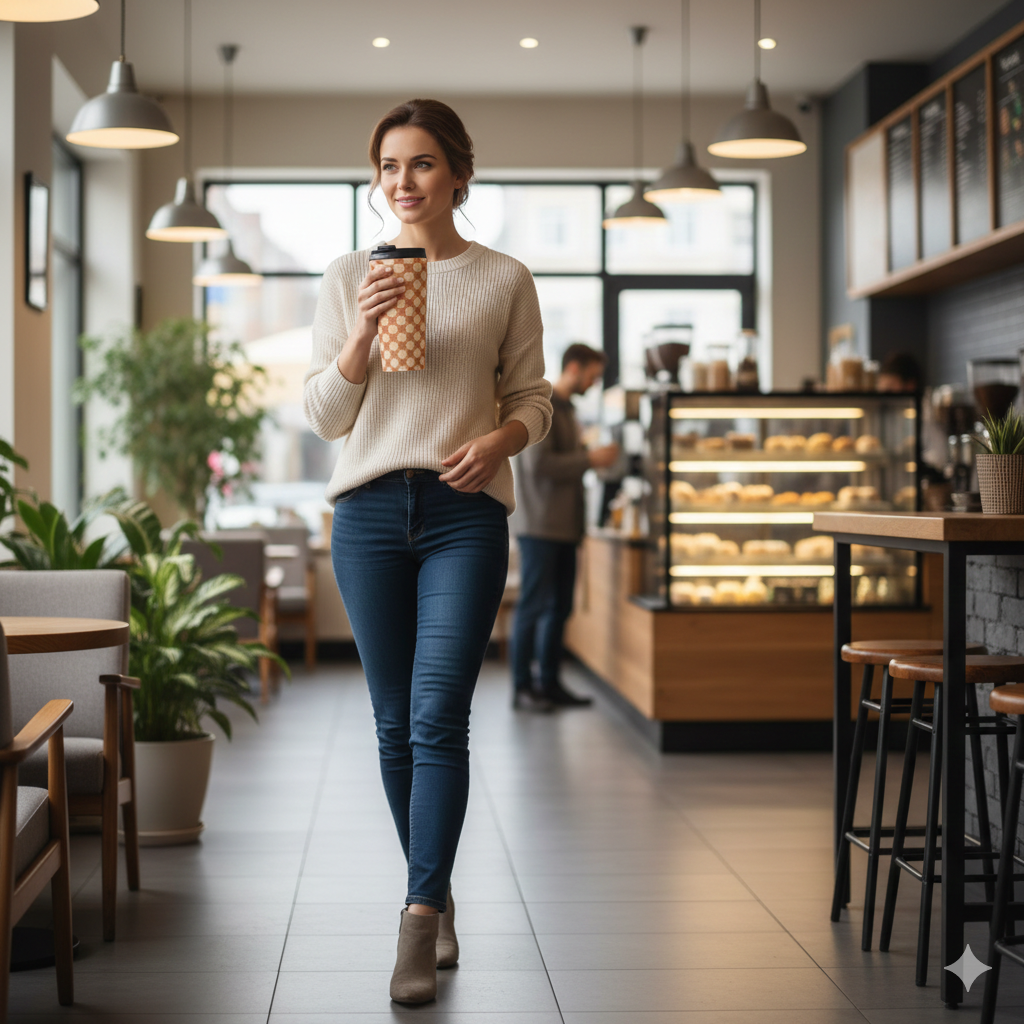 Checkerboard Retro Travel Mug — Vintage Orange Plaid Stainless Steel Tumbler
