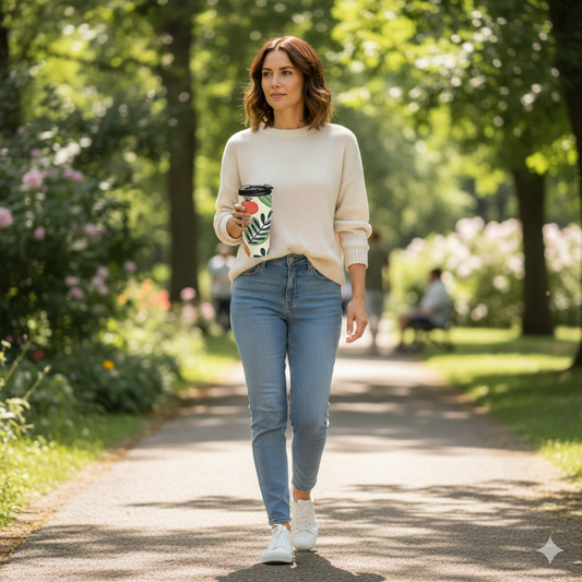 Floral Folk Art Stainless Steel Travel Mug