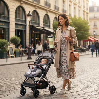 Cream & Beige Retro Polka Dot Stainless Steel Travel Mug