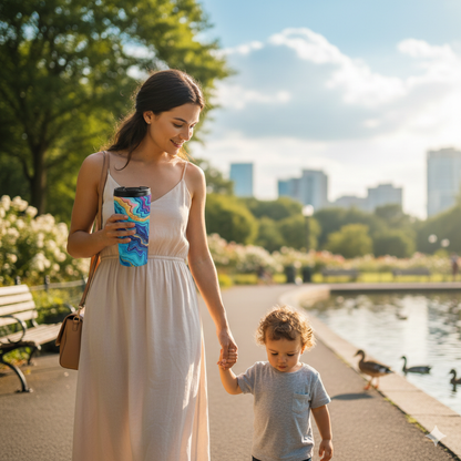 Geode Swirl Stainless Steel Travel Mug