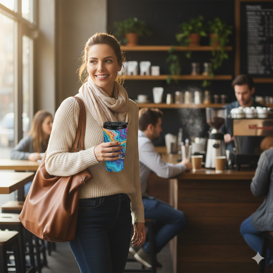 Geode Swirl Stainless Steel Travel Mug
