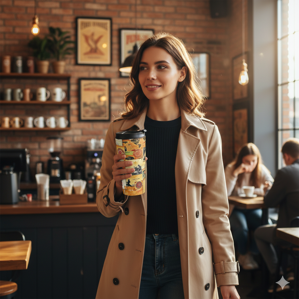 Vintage Travel Collage Stainless Steel Travel Mug