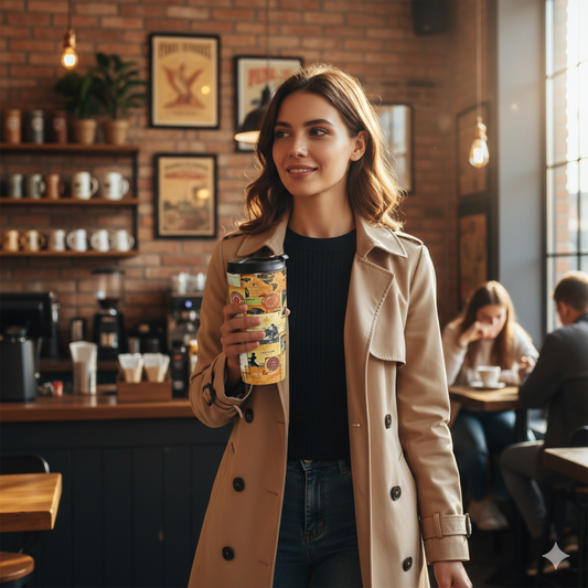Vintage Travel Collage Stainless Steel Travel Mug
