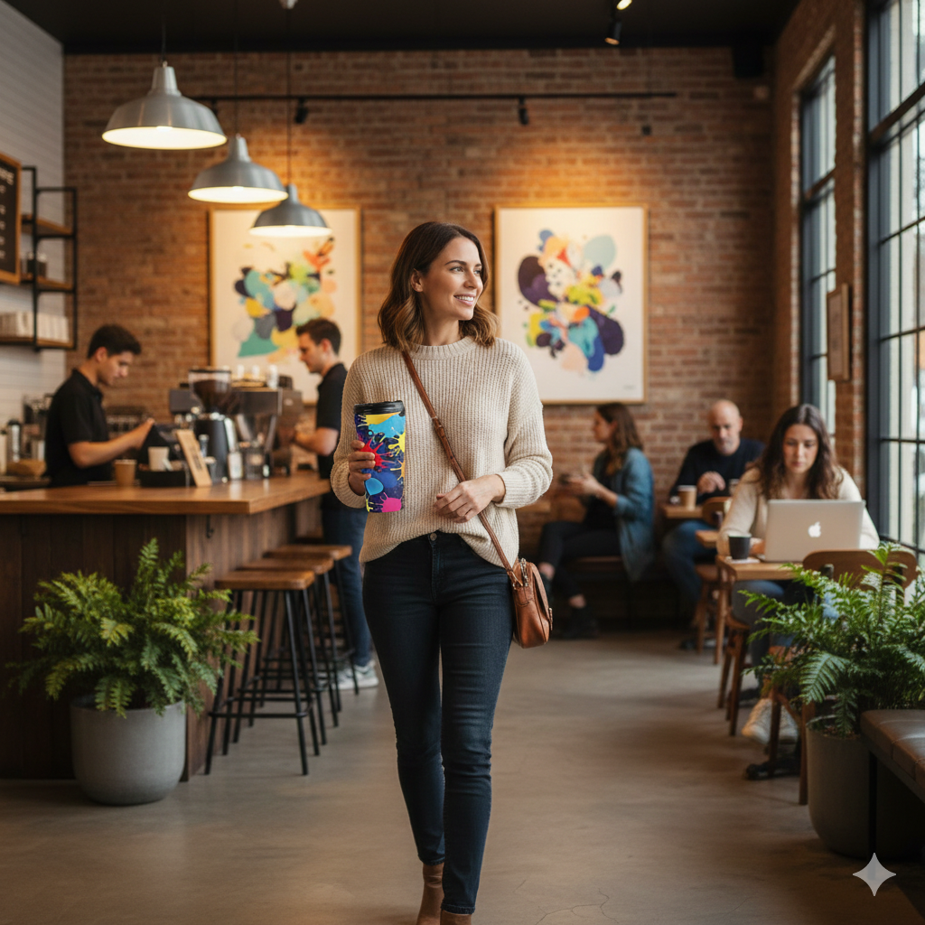 Color Splash Stainless Steel Travel Mug — Vibrant Paint Splat Design