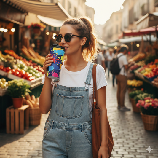 Color Splash Stainless Steel Travel Mug — Vibrant Paint Splat Design