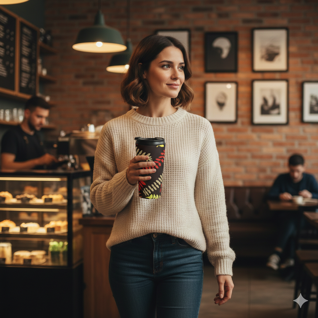 Travel Mug — Colorful Autumn Fern Stainless Steel Tumbler