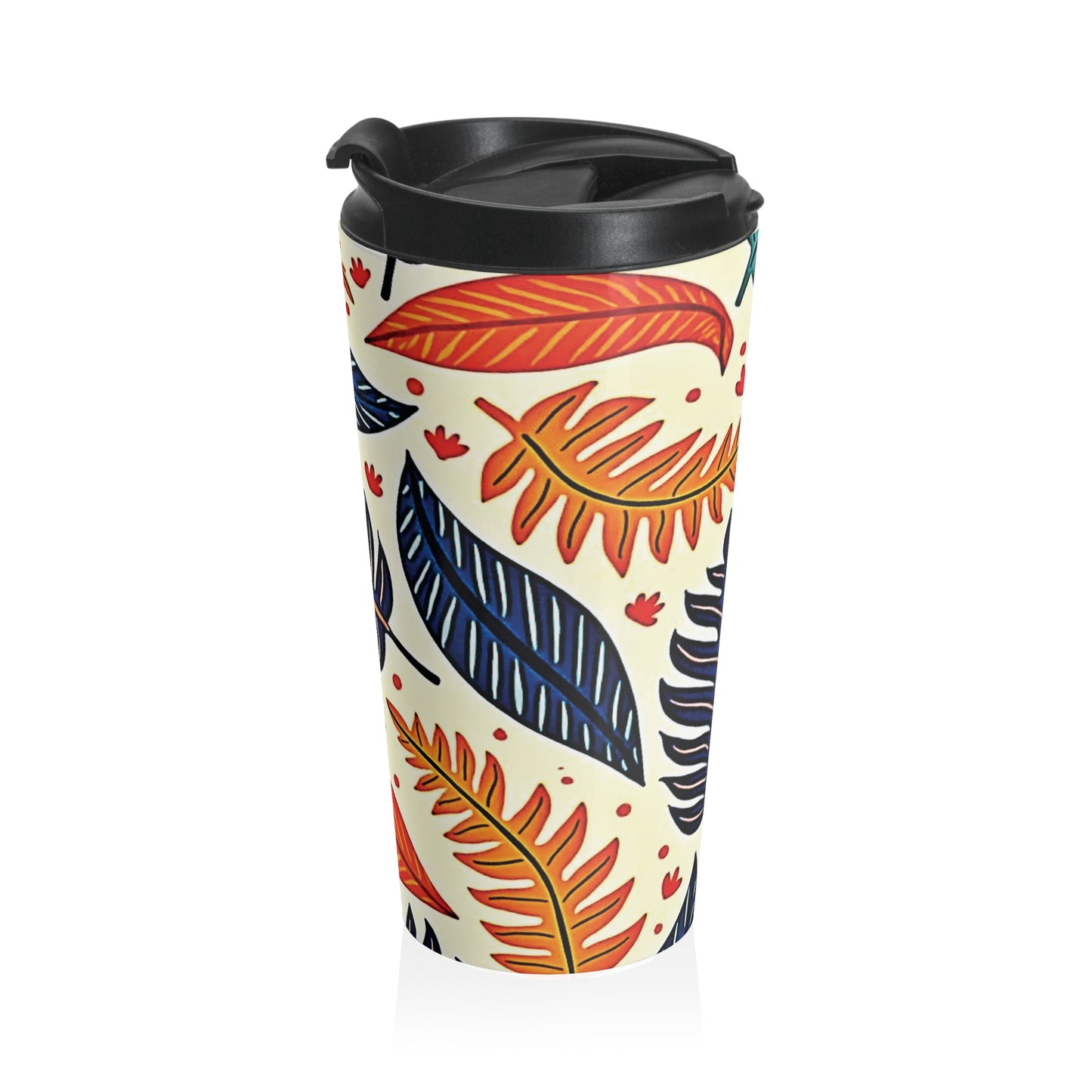Colorful Tropical Leaves travel mug | Stainless Steel Tumbler - AURABAGS SHOP