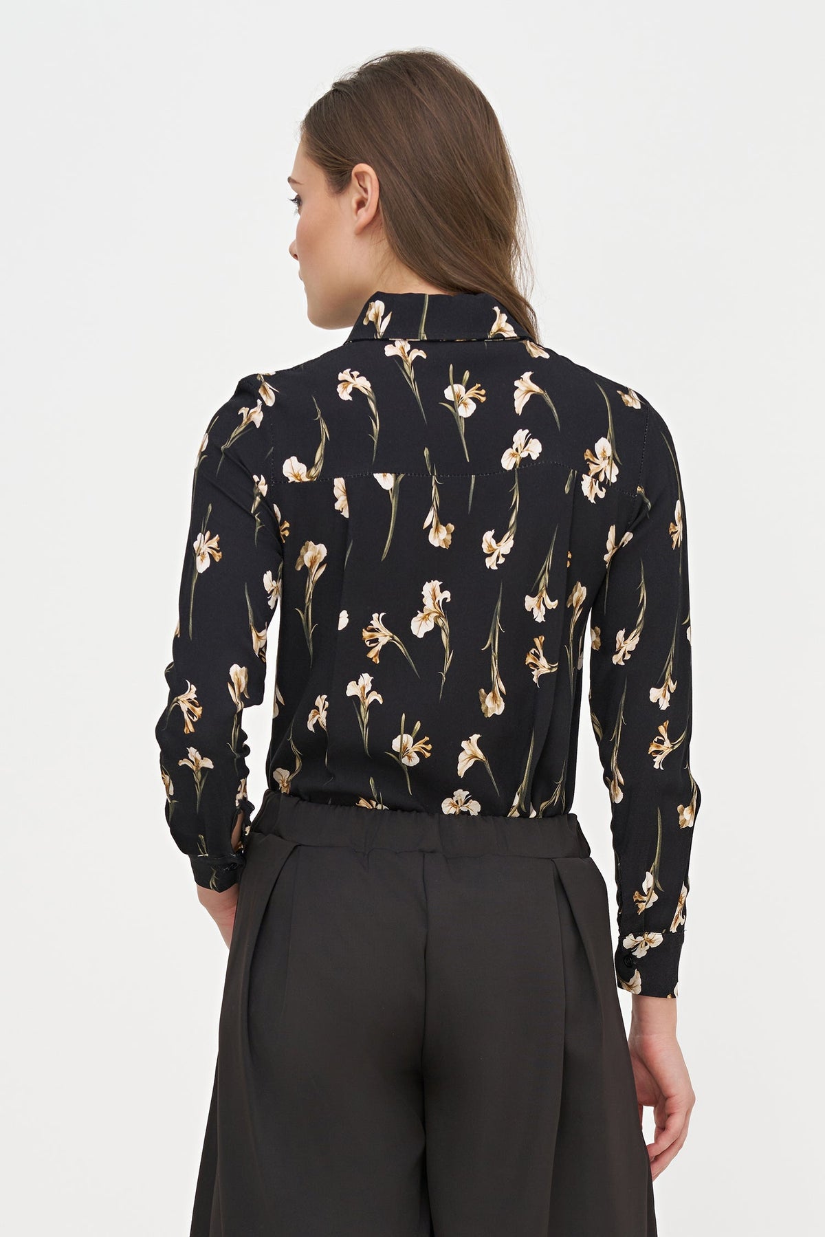 Women's Woven Printed Button-Down Shirt, with Long Sleeves