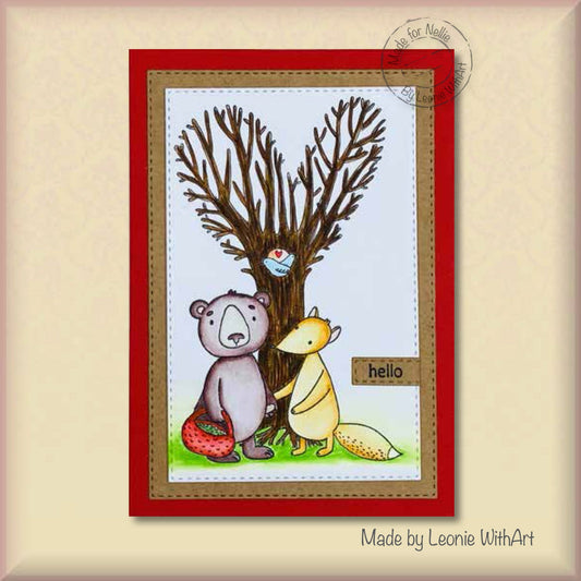 Nellie's Choice Clear Stamp Forest Friends-Just Wanna Say Hi