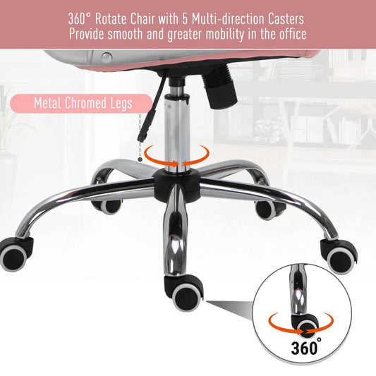 Pink Office Chair – Adjustable Height Computer Desk Chair with Tufted Back (United States & Canada Delivery Only)