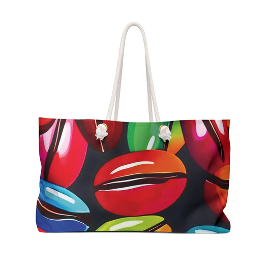 Colorful Coffee Bean Weekender Bag | Travel Tote, Coffee Lover Duffle | Moms Gifts