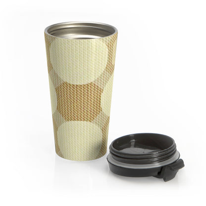Cream & Beige Retro Polka Dot Stainless Steel Travel Mug