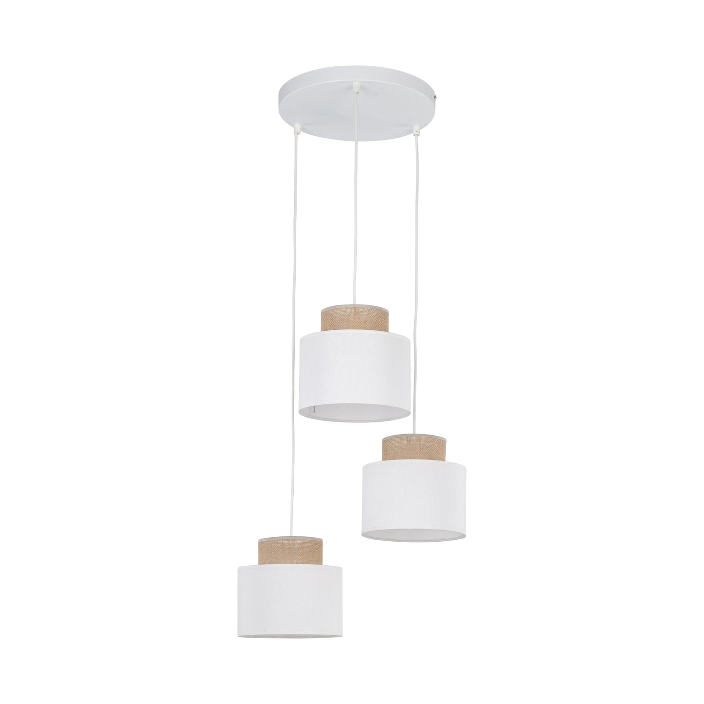 DUO White Jute Natural Pendant Light 3 - AURABAGS SHOP