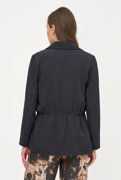 Women's Woven Blazer, with Long Sleeves & Ruched Detail At The Waist