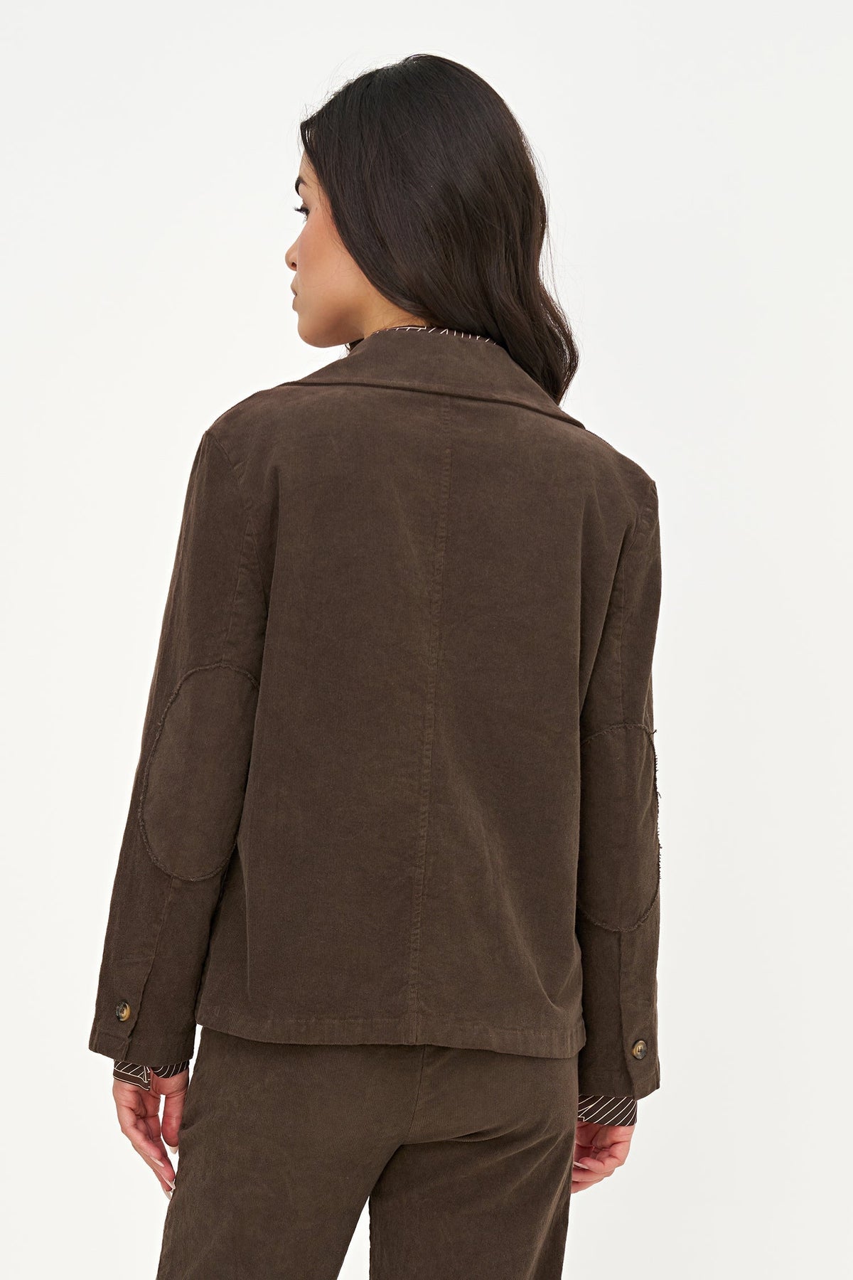 Women's Corduroy Blazer, Long Sleeves, Patch Pockets & Elbow Patches