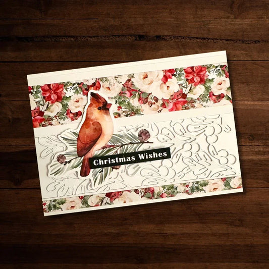 Christmas Poinsettia Border Metal Cutting Die 30159