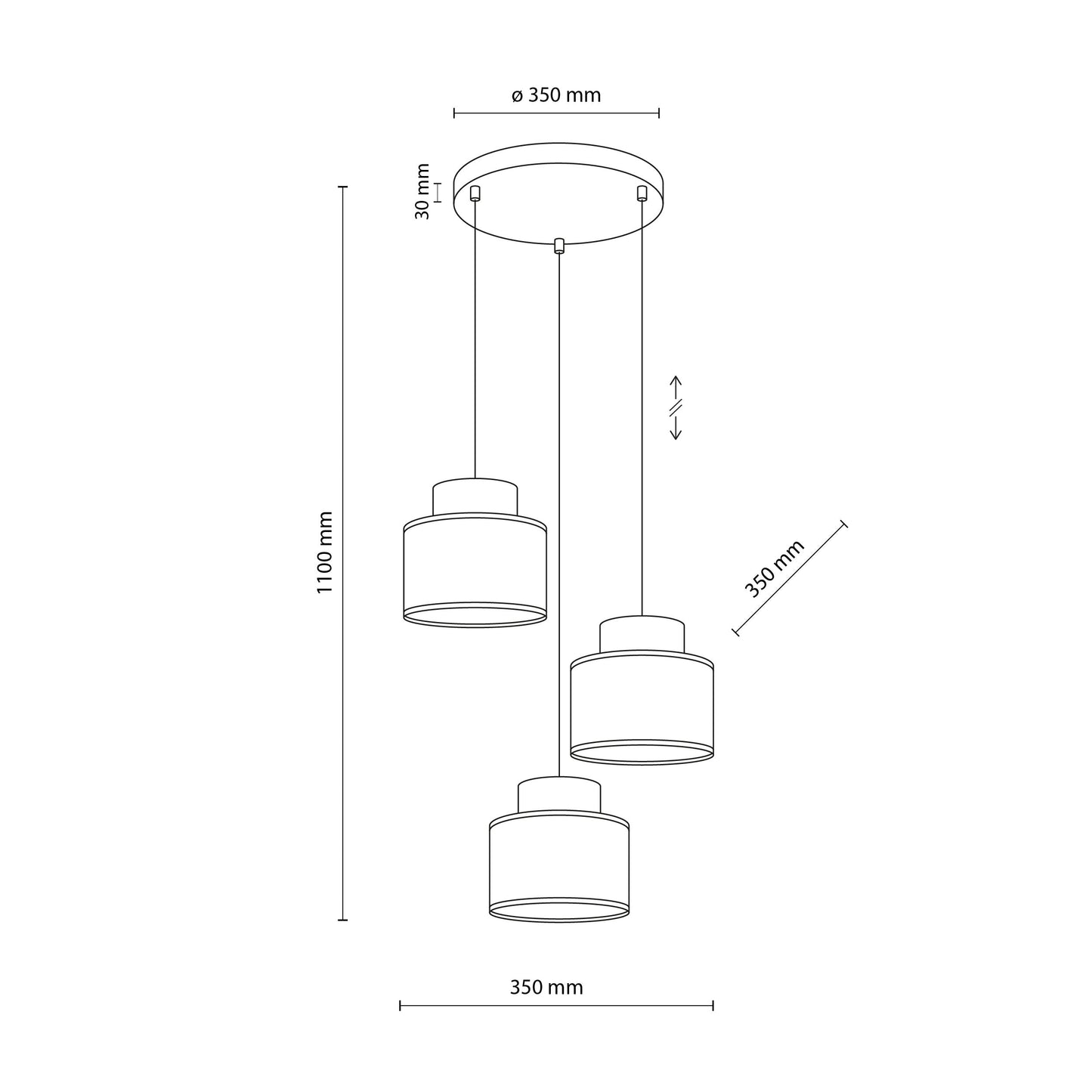 DUO Jute Mix Natural Pendant Light 3 - AURABAGS SHOP