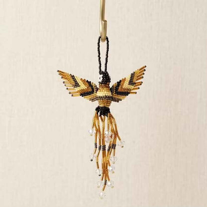 Golden and Brown Beaded Humming Bird