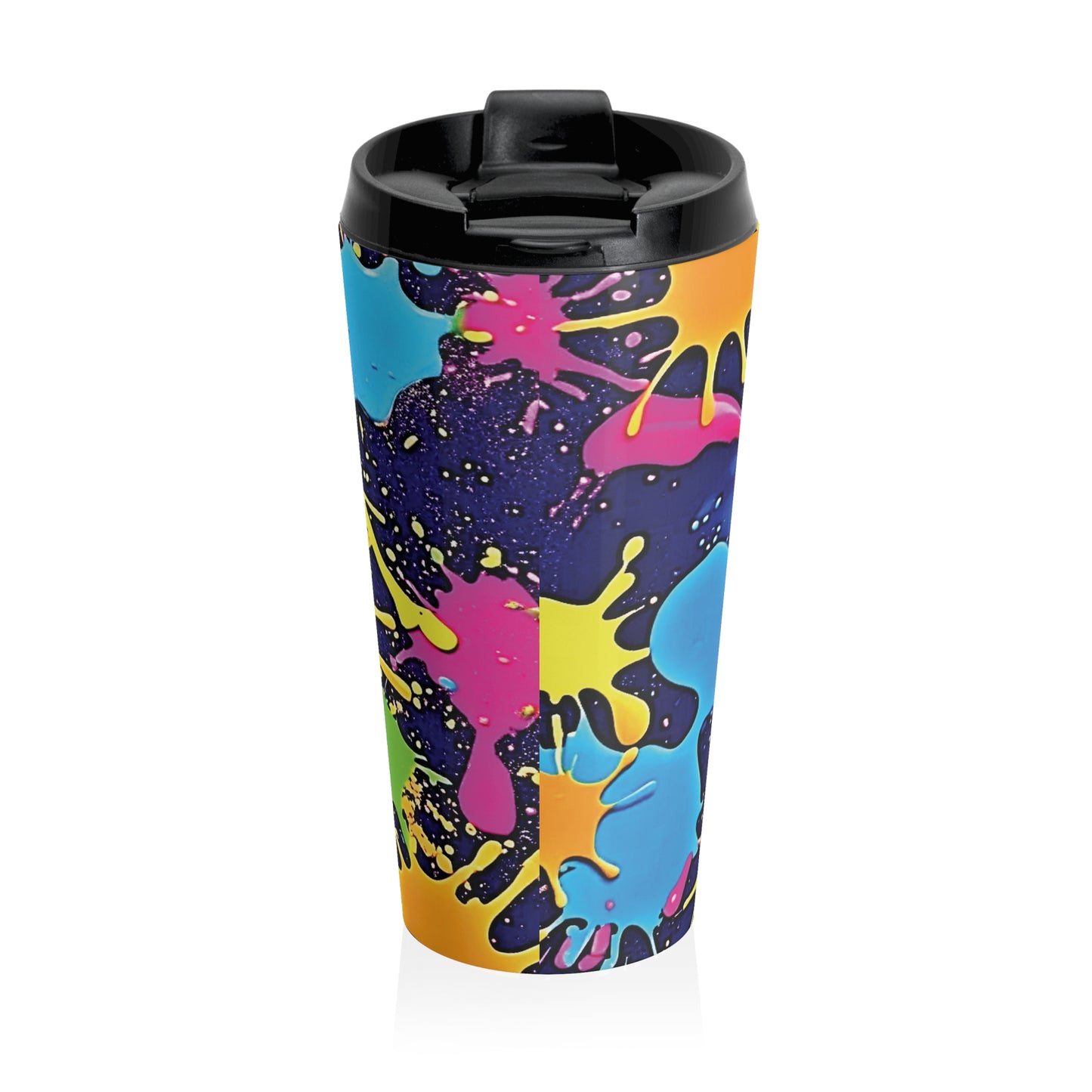 Color Splash Stainless Steel Travel Mug — Vibrant Paint Splat Design