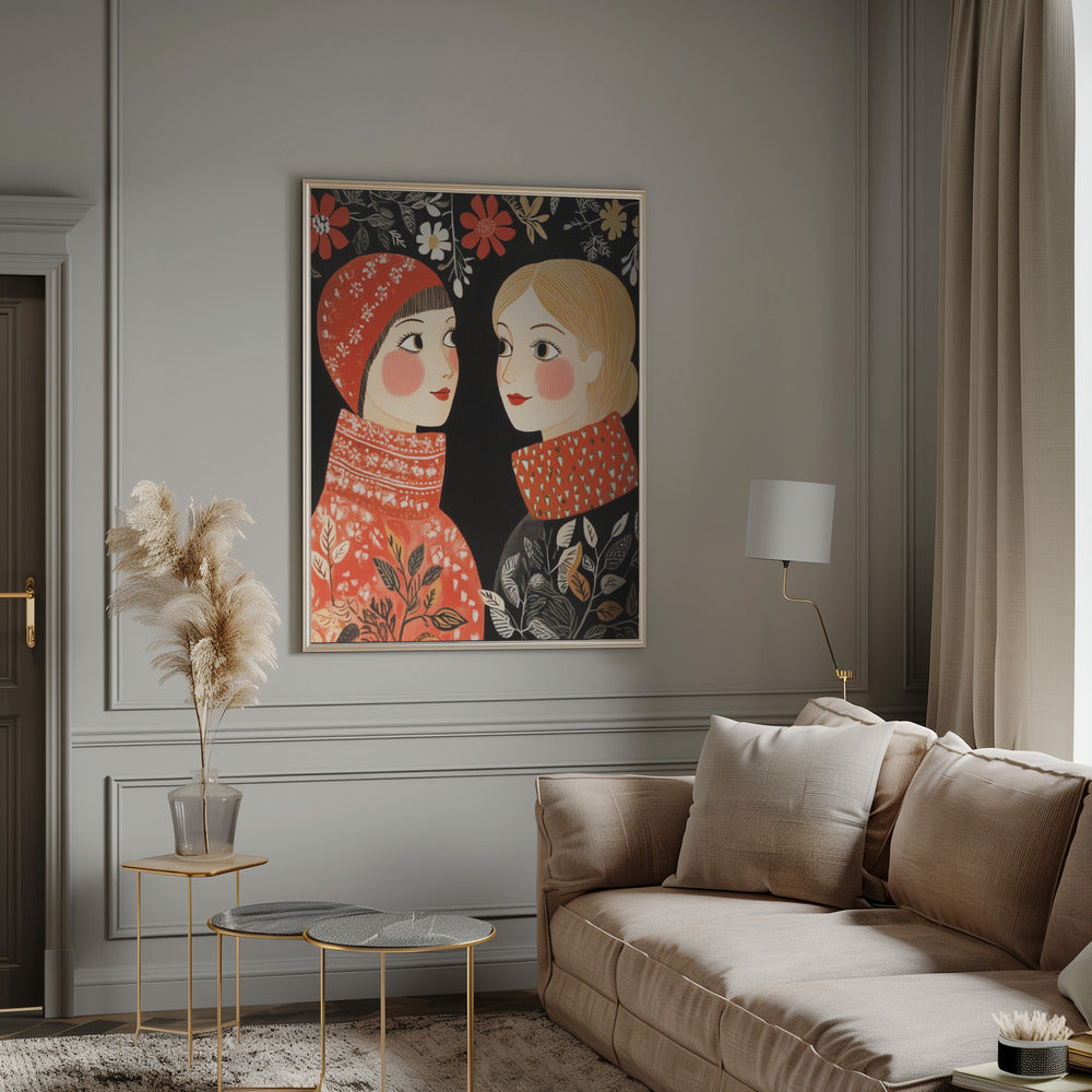 Wall art Vintage Style Mag Women Knittwear Canvas Print