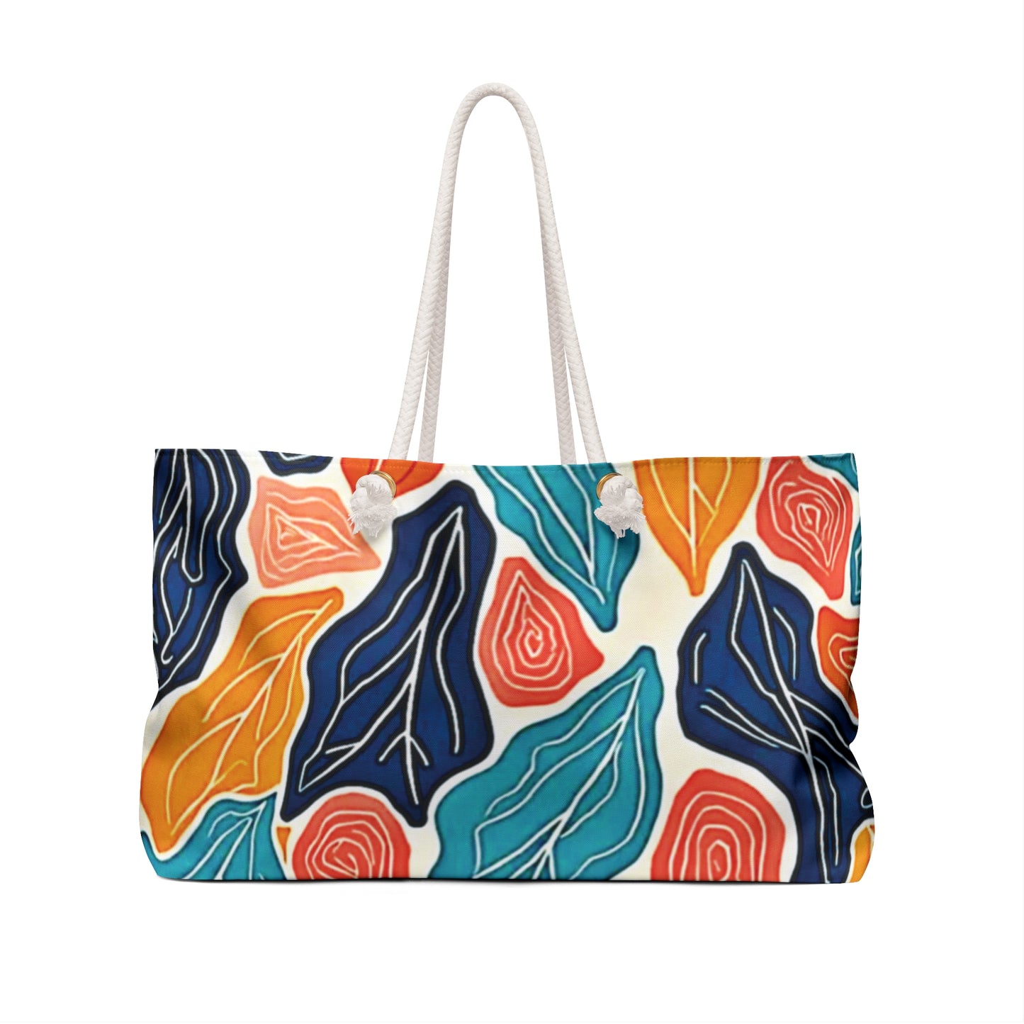 Colorful Abstract Leaves Weekender Bag | Beach Tote| Large Tote Bag| Everyday mom bag| Mom carry on bag| Mom carry on bag