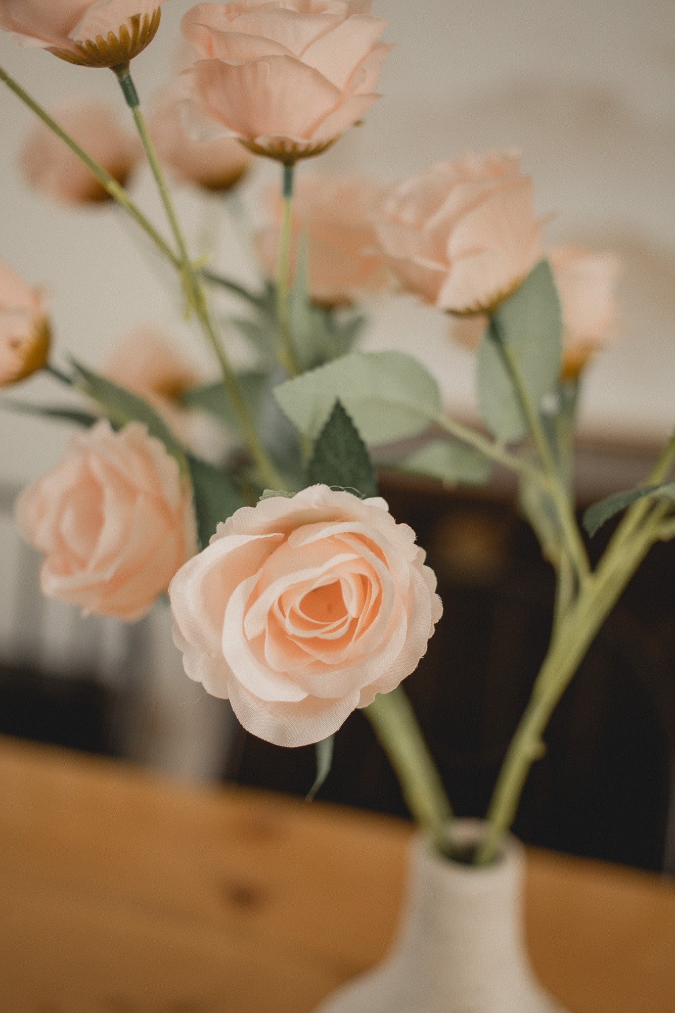 6 Blossom Rose Stem