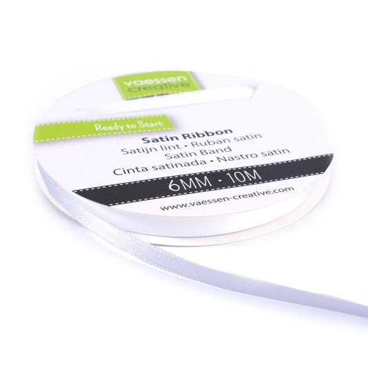 Vaessen Creative Satin Ribbon 6mmx10m White