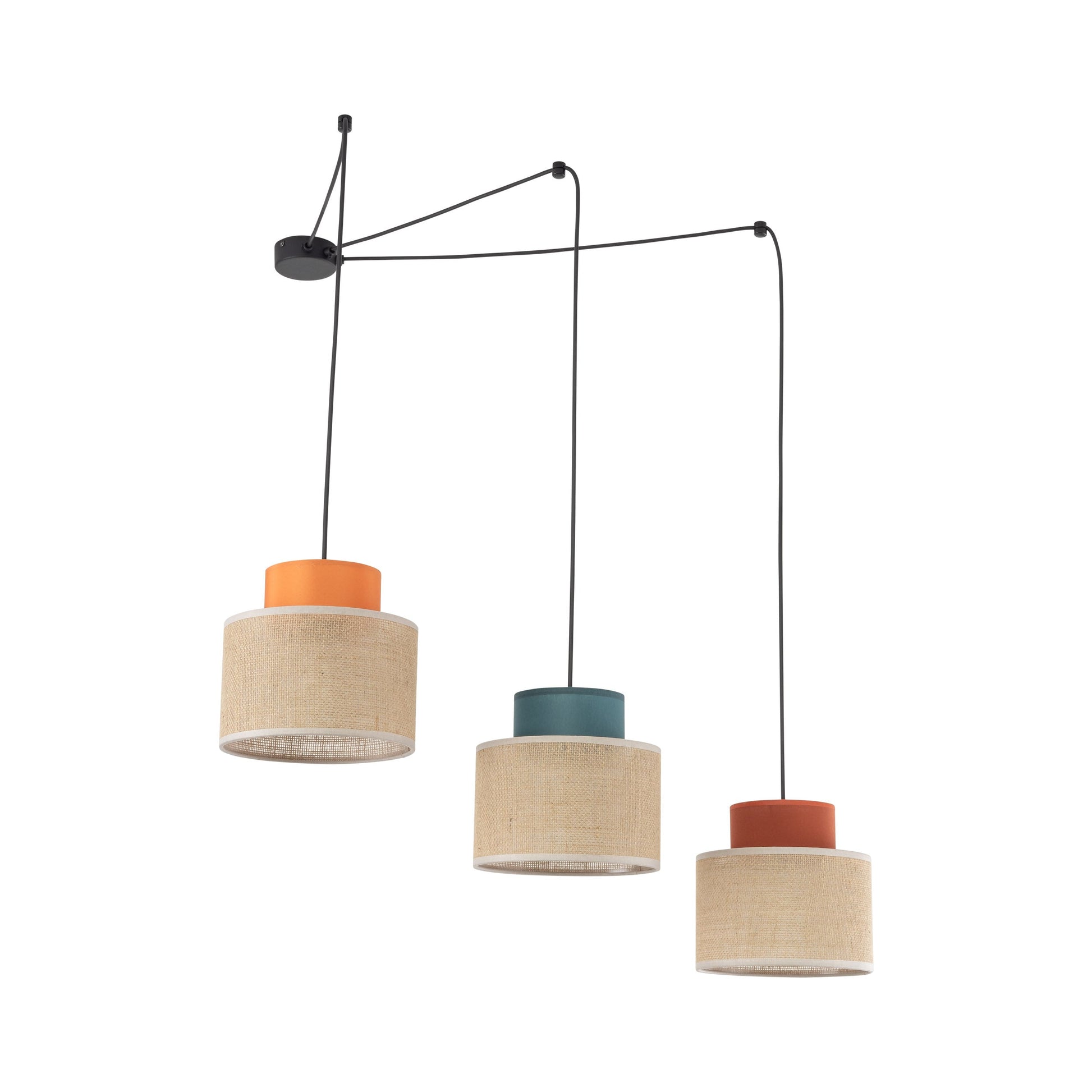 DUO Jute Adjustable 3-Light Pendant for Dining Table & Kitchen Island - AURABAGS SHOP