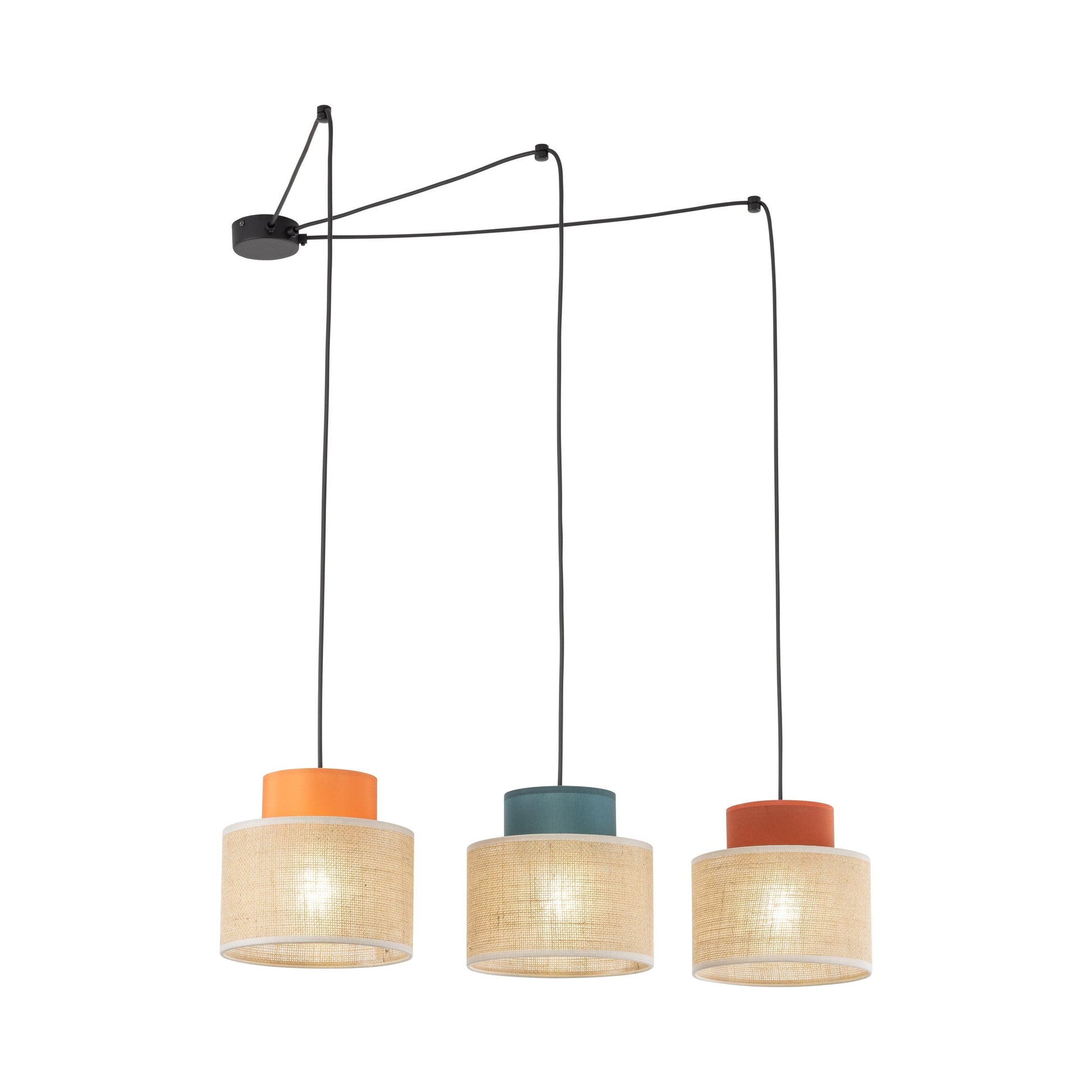 DUO Jute Adjustable 3-Light Pendant for Dining Table & Kitchen Island - AURABAGS SHOP