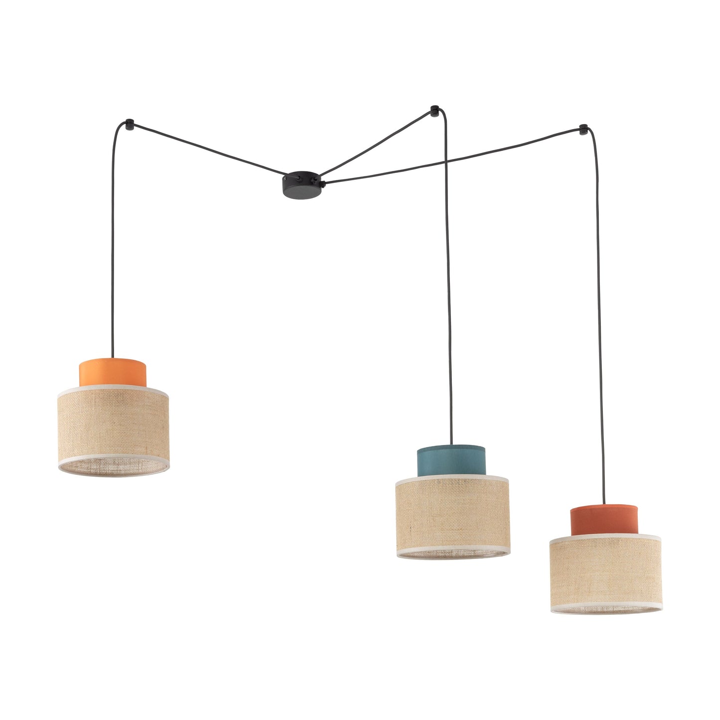 DUO Jute Adjustable 3-Light Pendant for Dining Table & Kitchen Island - AURABAGS SHOP