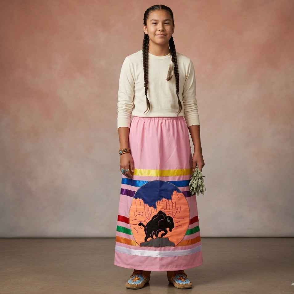 OLDTRIBES™ Youth Buffalo Ribbon Skirt