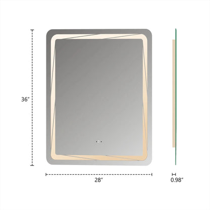 28"x36" / 32"x38" LED Bathroom Mirror, Anti-Fog, CRI 90+, Dimmable
